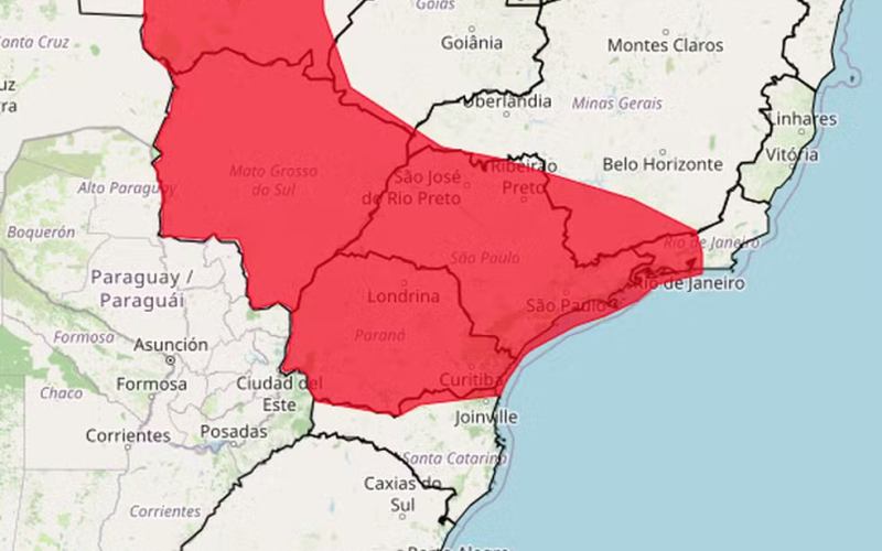🔴 Inmet emite alerta vermelho para onda de calor no Centro-Sul do Brasil