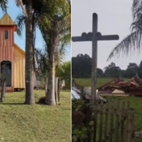 🌪️ Temporais destroem capela centenária e arrancam telhado de barracão no Paraná