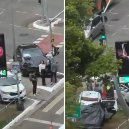 🚨 Motorista sem habilitação bate Porsche em viatura e deixa dois PMs feridos na Faria Lima
