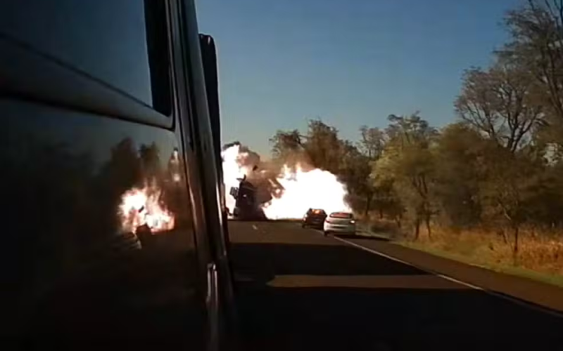 💥🚨 Vídeo mostra carro invadindo contramão e provocando explosão em acidente que matou 4 na BR-163