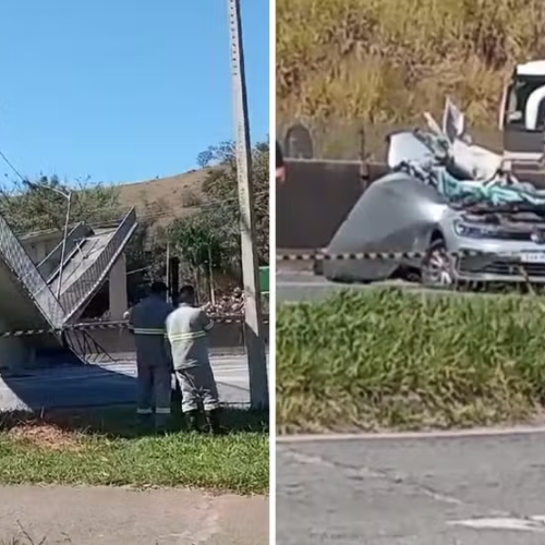 🚨 Passarela desaba após ser atingida por caminhão e mata casal na Fernão Dias, em Vargem